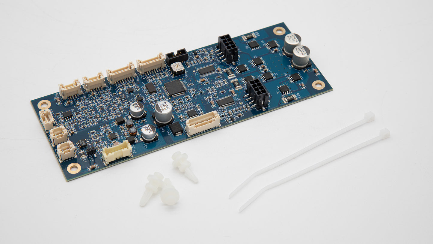 Electronic circuit board with straps and screws