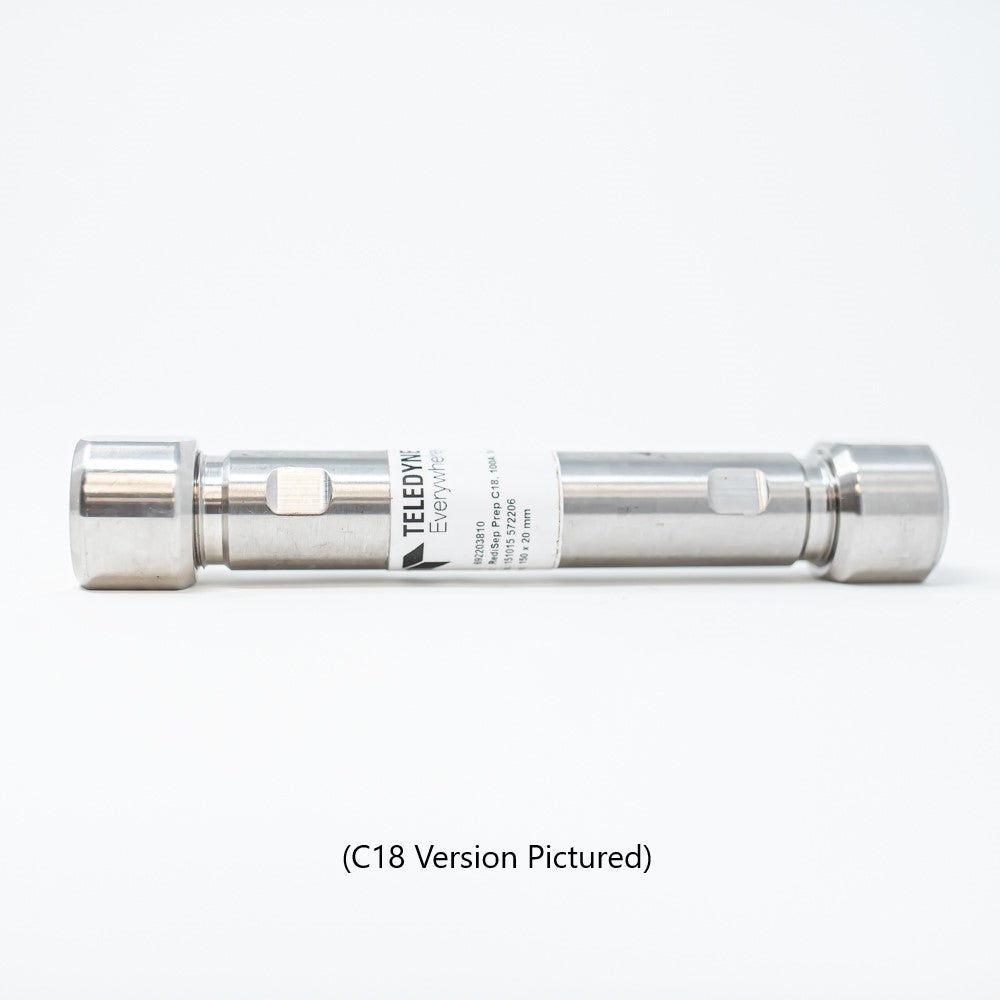 A close-up of a stainless steel cylinder featuring a threaded end, showcasing its smooth surface and metallic finish.