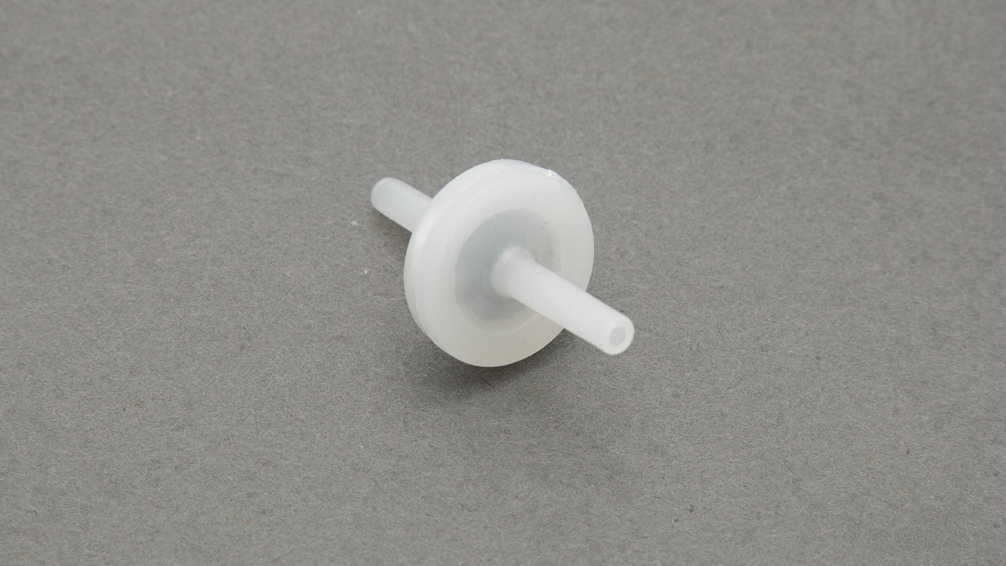 Valve with connector at both ends.