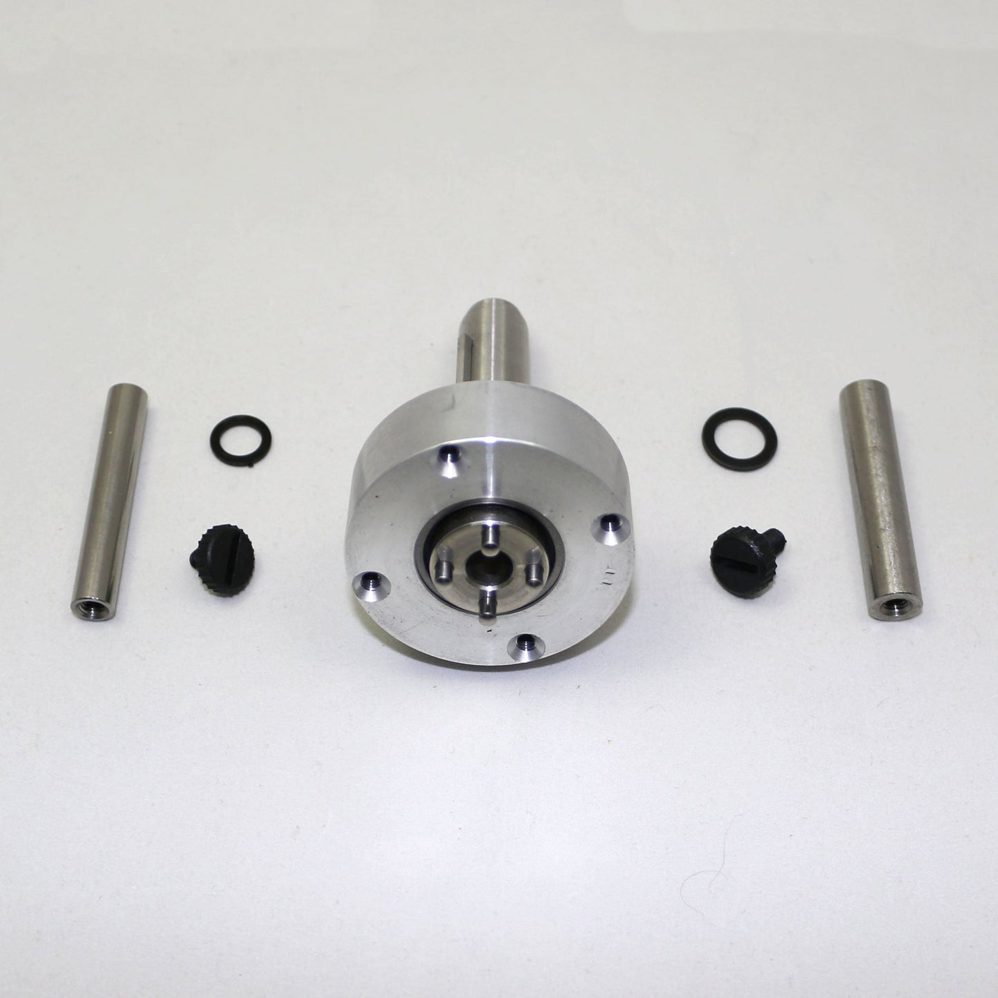 Mechanical components on a white background
