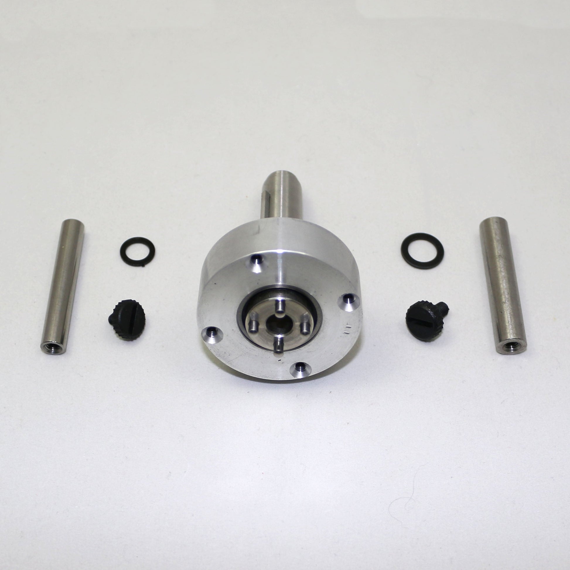 Mechanical components on a white background