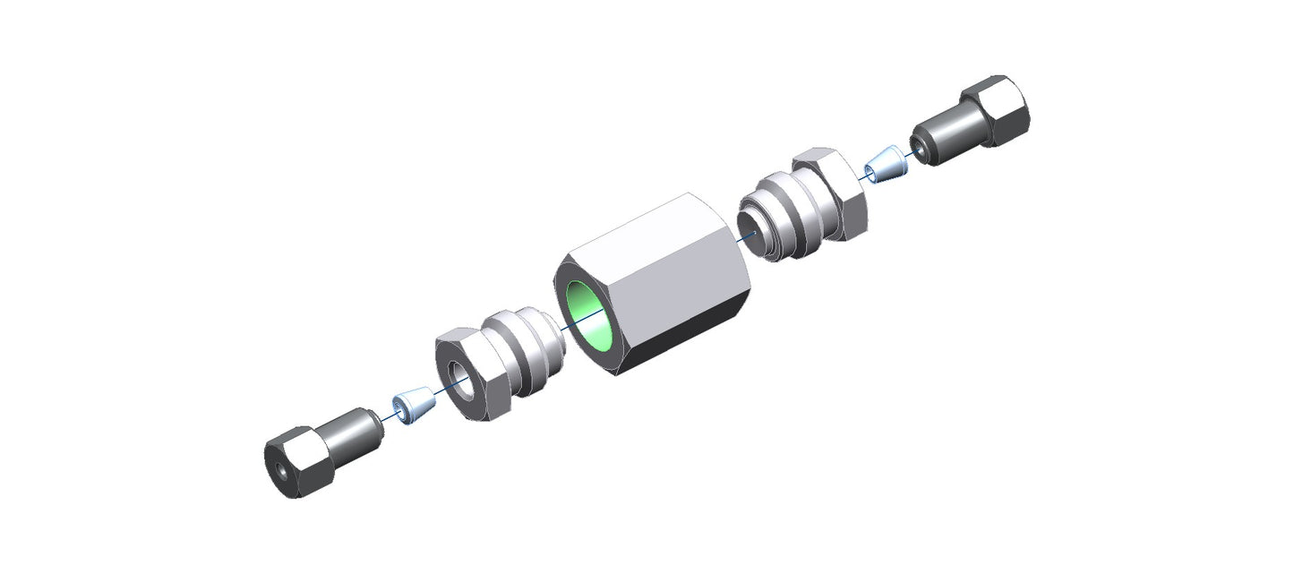 A diagram of a metal nut