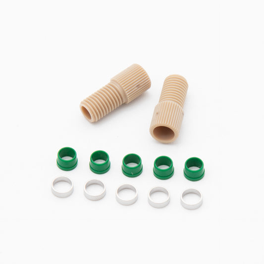 A set of small plastic and metal objects