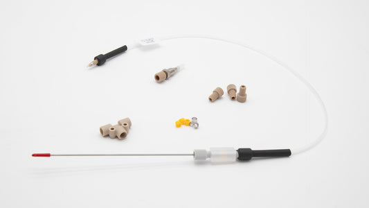 A close-up of several connectors