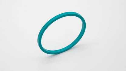 Aqua green round seal.