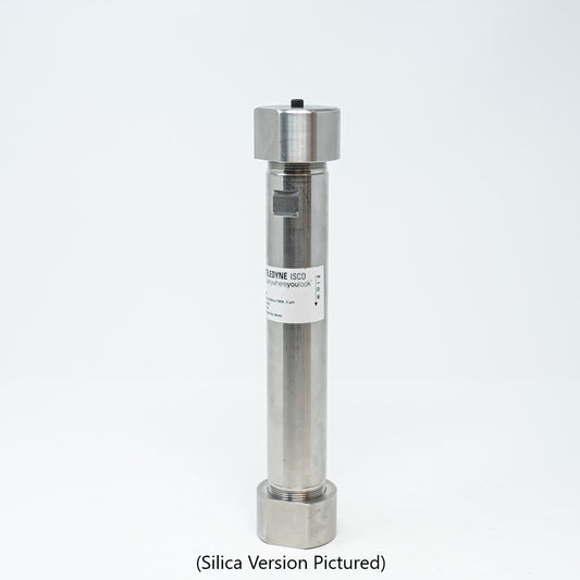 A labeled metal tube, highlighting its material and the information provided on the label for identification.