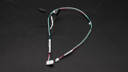 A close-up of a multi-colored cable
