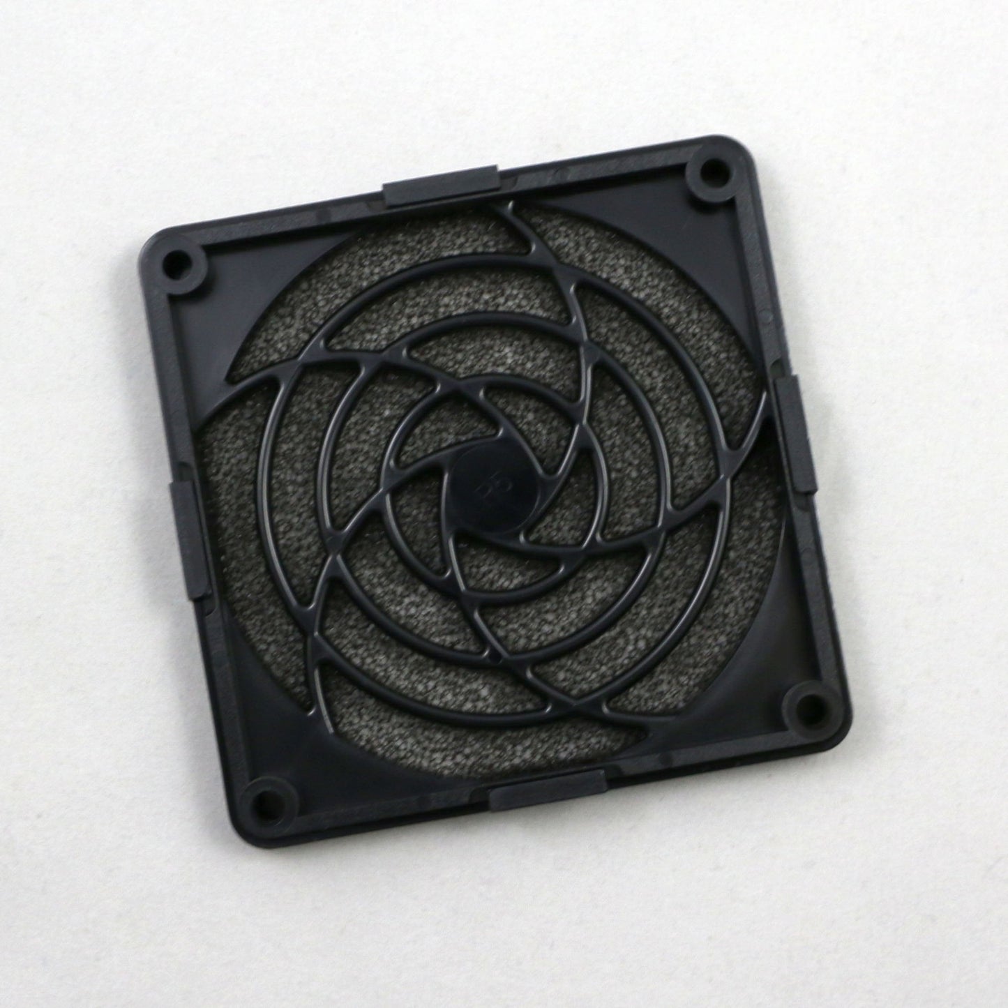 Square black filter with a circular design on a white background