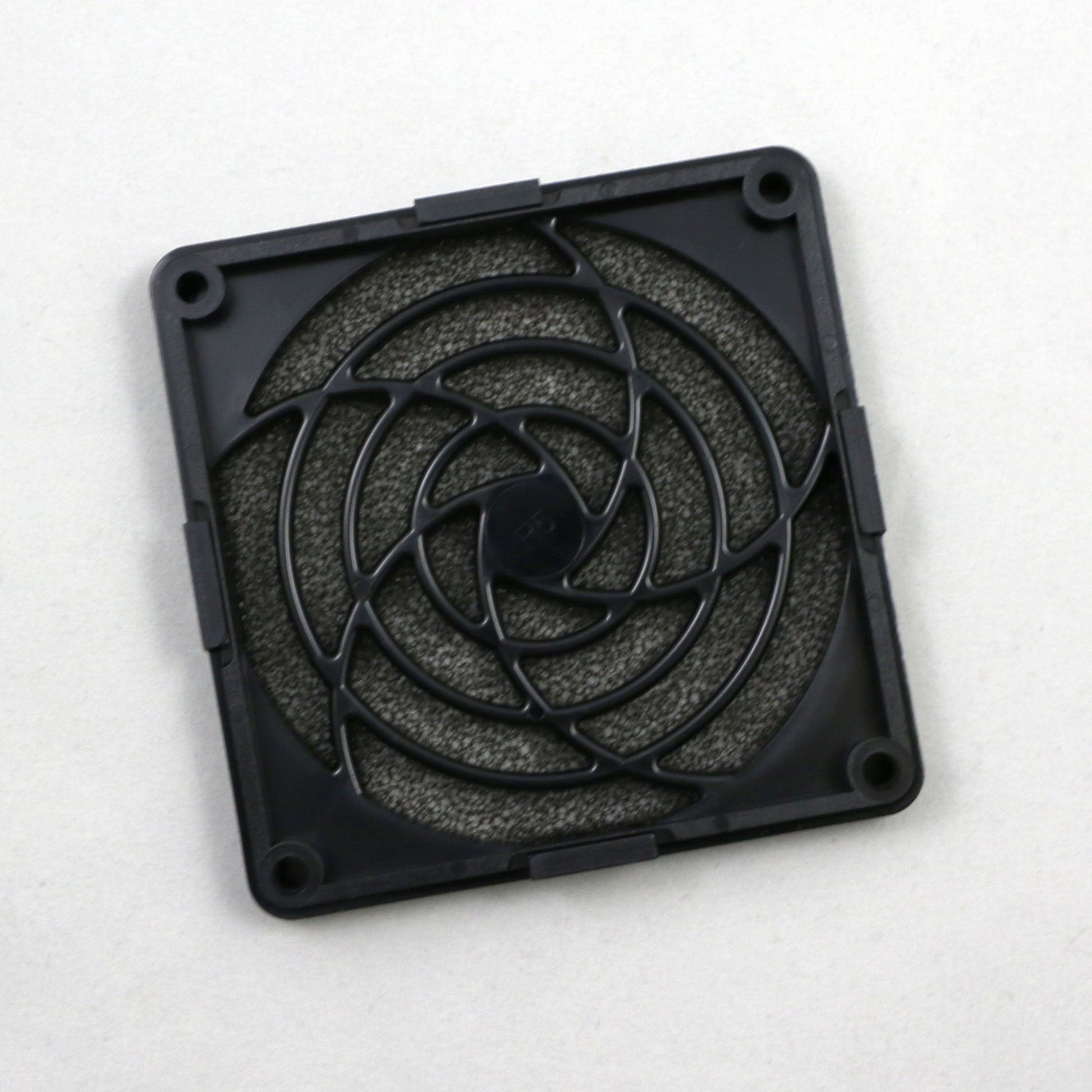 Square black filter with a circular design on a white background