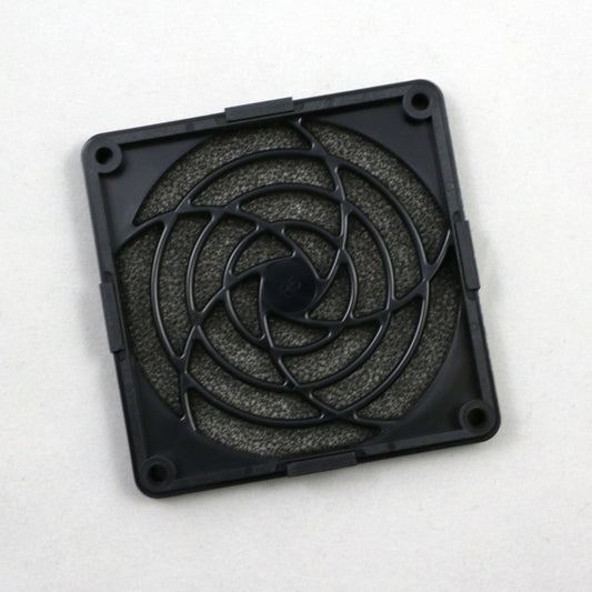 Square black filter with a circular design on a white background