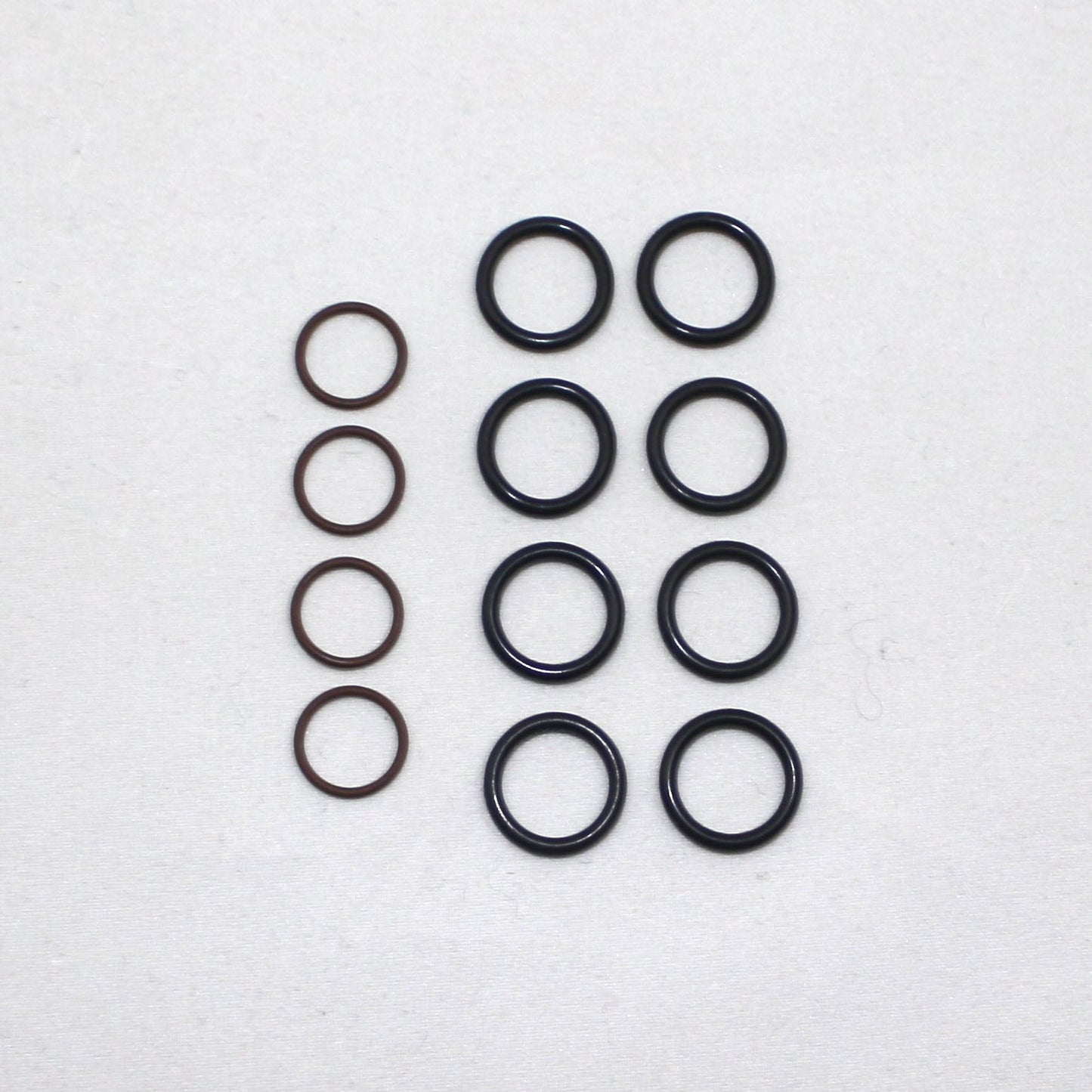 Set of O-rings on a white background