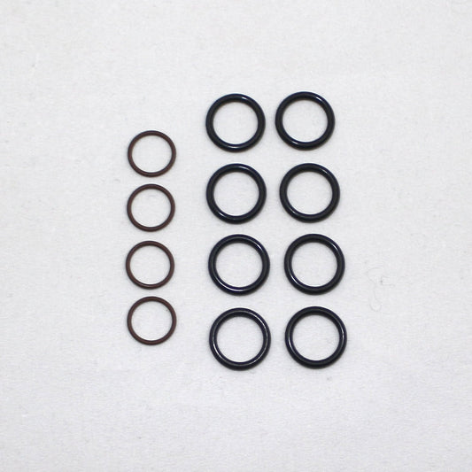 Set of O-rings on a white background
