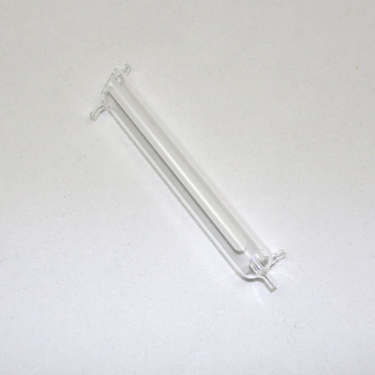 Clear glass tube on a white background