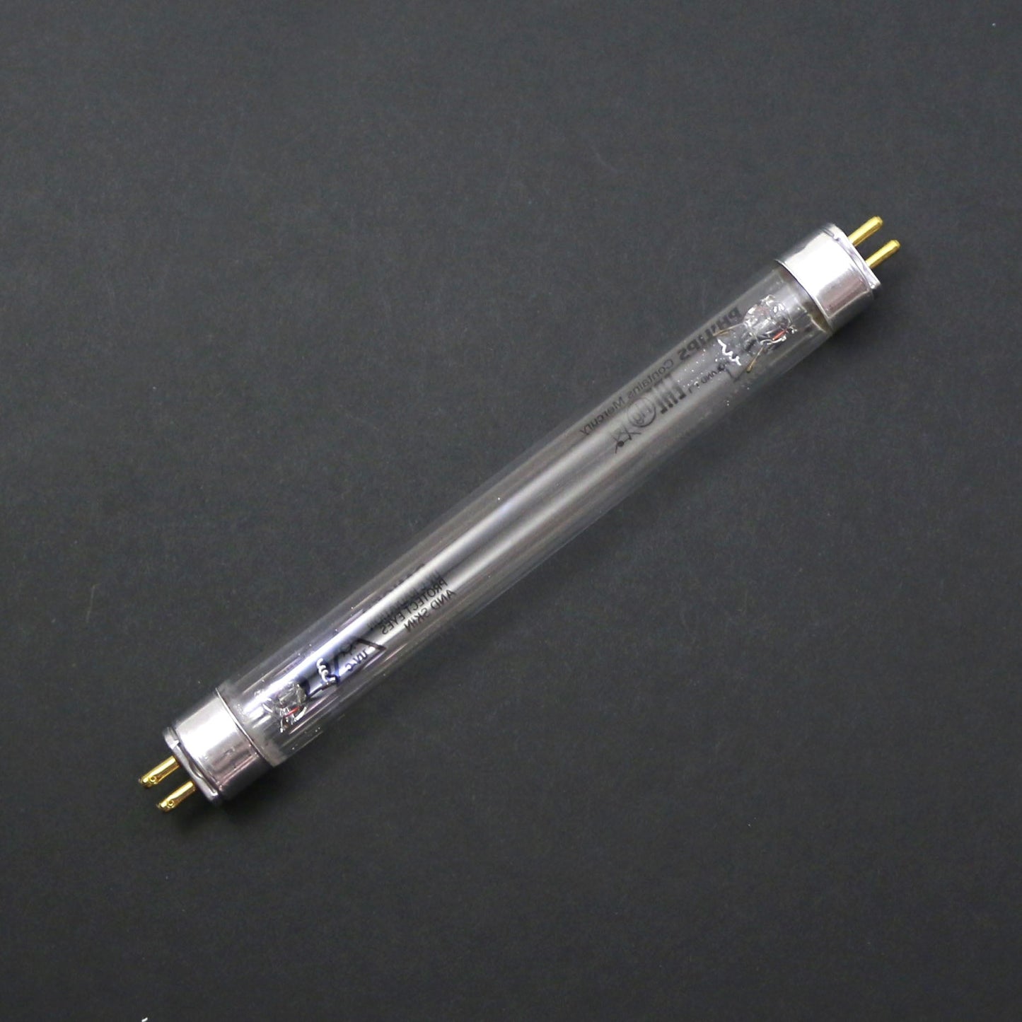 UV light bulb on a dark gray background