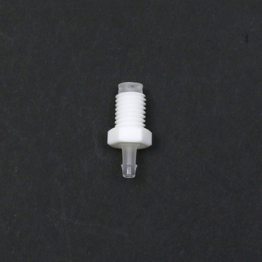 White plastic fitting on a black background