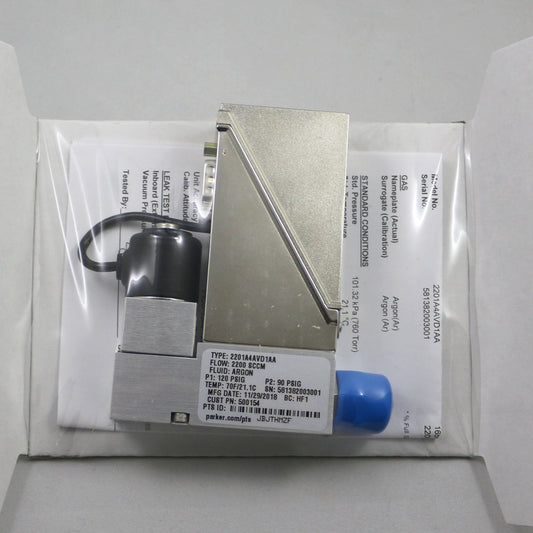 Mechanical device with packaging on a gray background