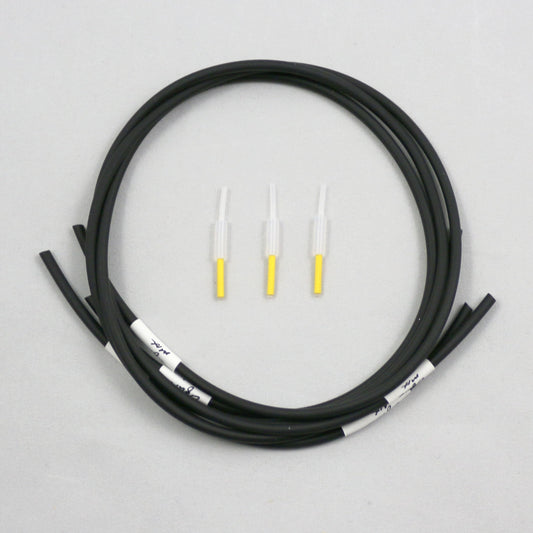 Coiled black tubing pieces with connectors