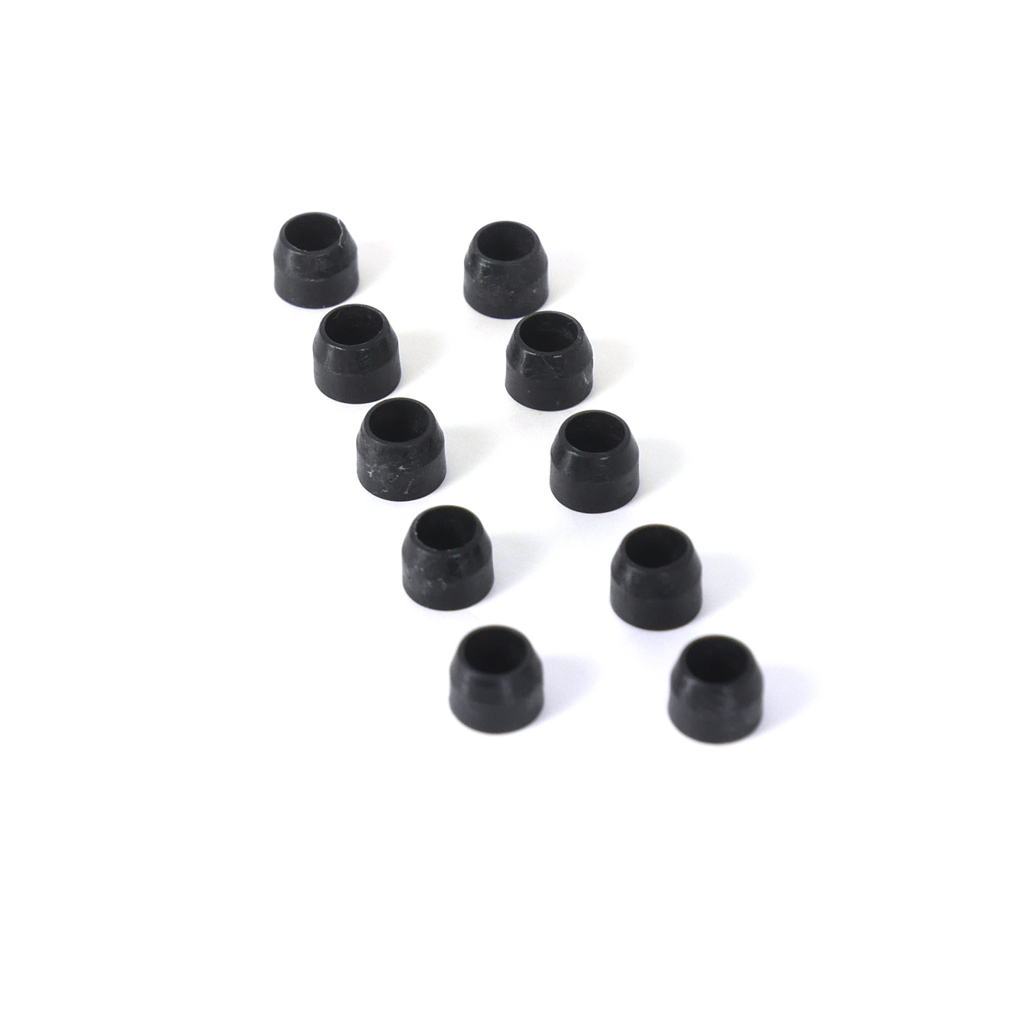 Set of black flangeless ferrules.