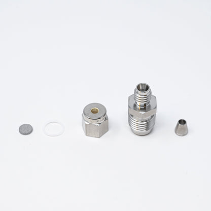 Collection of parts for fittings adapter kit.