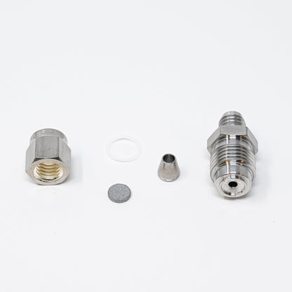 Collection of parts for fittings adapter kit.