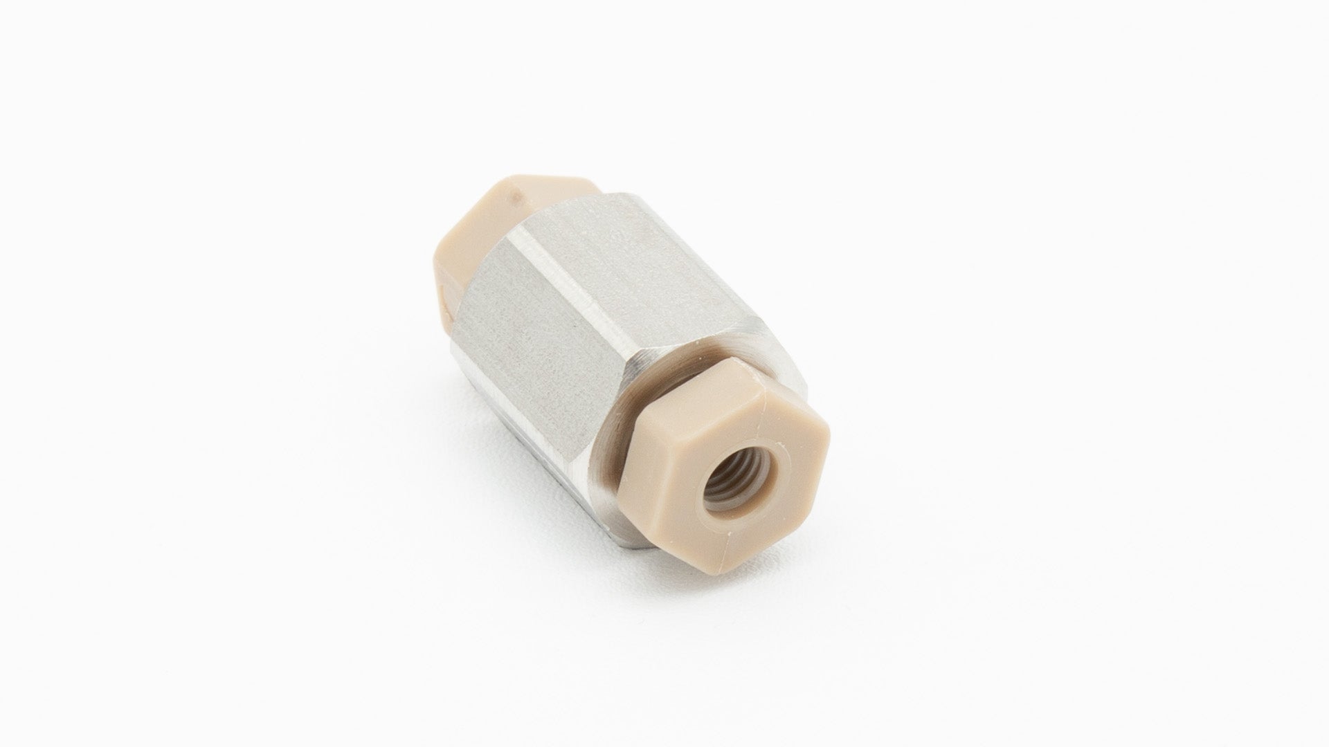 Filter with threaded connections on each end.