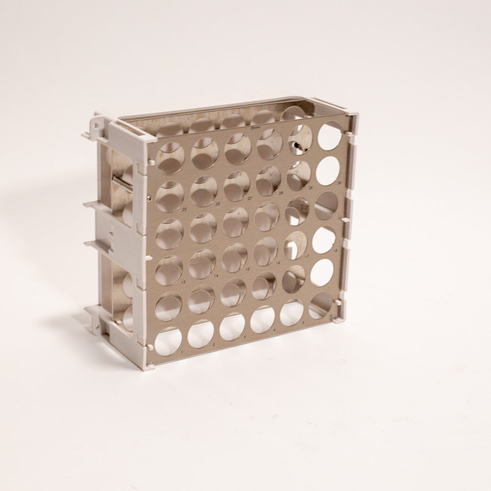 Rack with 36 holes for test tubes