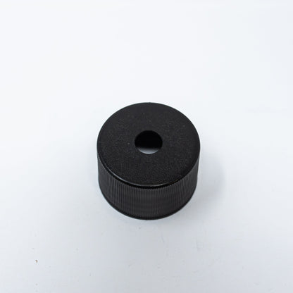 Black plastic bottle cap