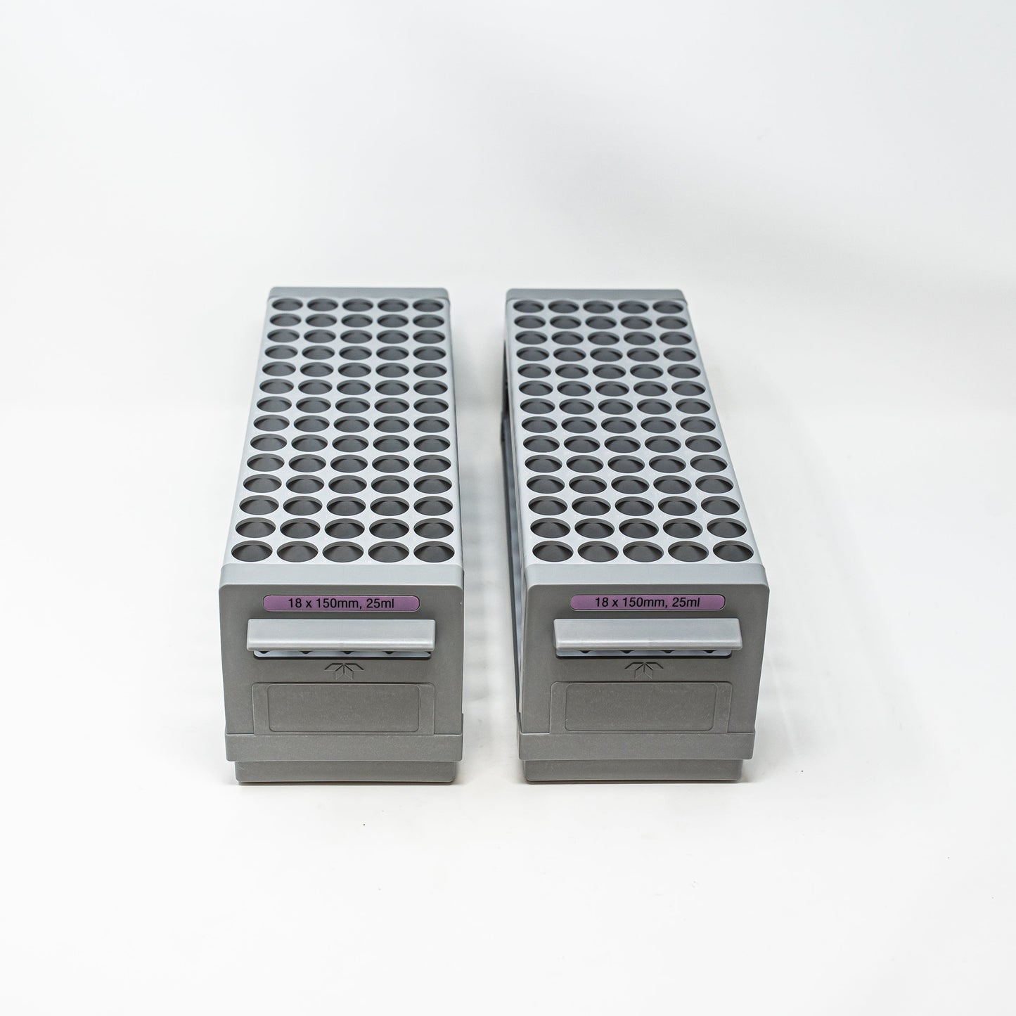 Set of 2 racks with 70 holes each for test tubes