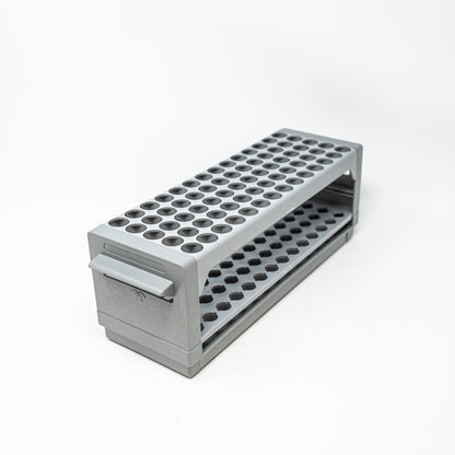 Rack with 70 holes for test tubes.