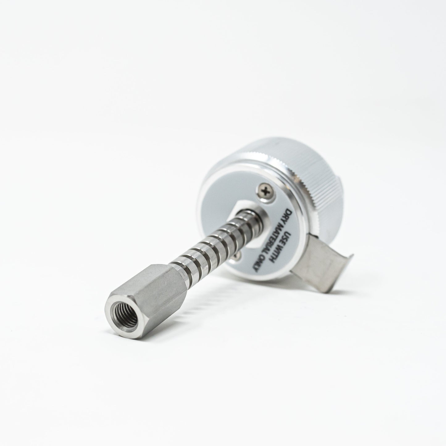 Adjustable Solid Load Cartridge Cap.  Fits 2.5 and 5 gram-size Universal sample load cartridges.  Includes one loading rod. 