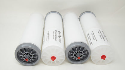 Filled plastic columns with connectors