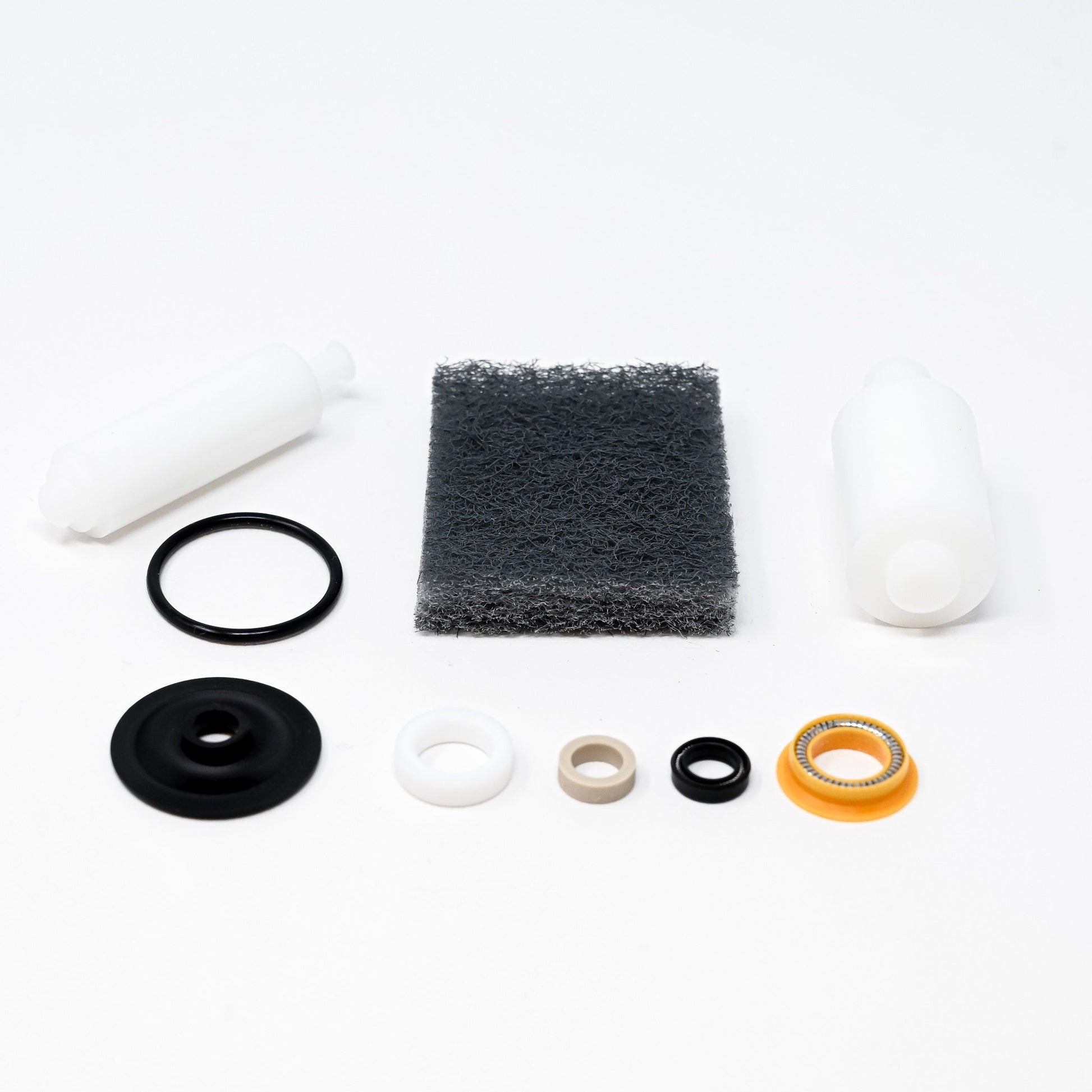 Seals, bushing, o-ring, diaphragm, scour pad and tool.