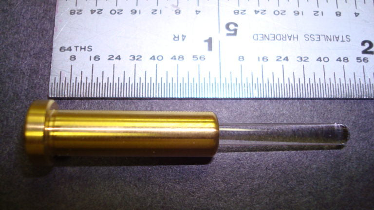 Pump piston assembly with measurements.